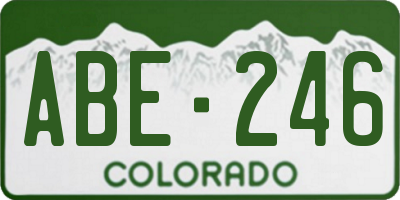 CO license plate ABE246