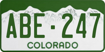 CO license plate ABE247