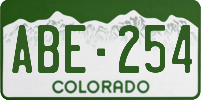 CO license plate ABE254