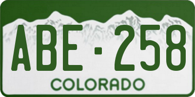 CO license plate ABE258