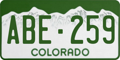CO license plate ABE259