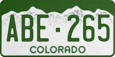 CO license plate ABE265