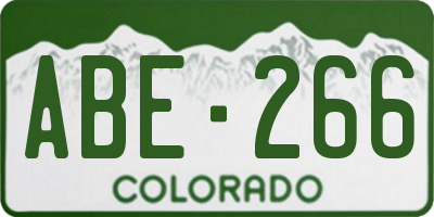 CO license plate ABE266