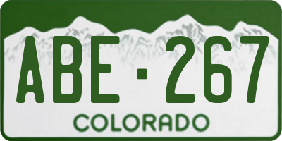 CO license plate ABE267
