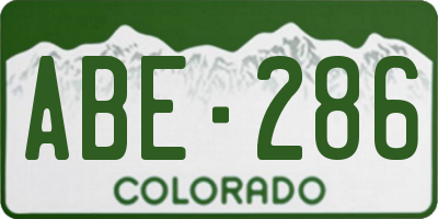 CO license plate ABE286