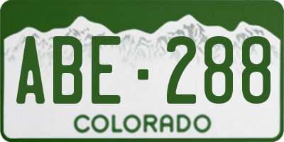 CO license plate ABE288