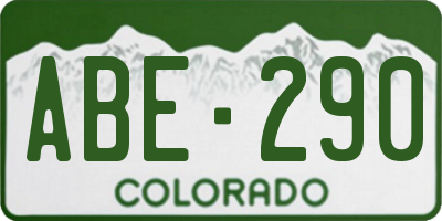 CO license plate ABE290