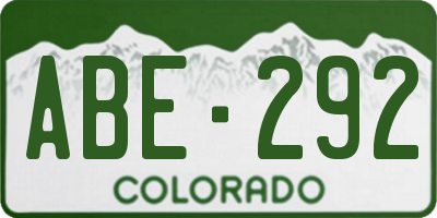 CO license plate ABE292