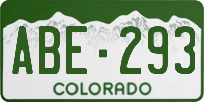 CO license plate ABE293