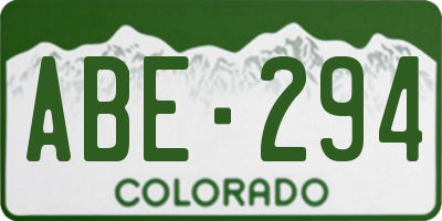 CO license plate ABE294