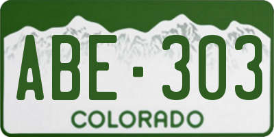 CO license plate ABE303