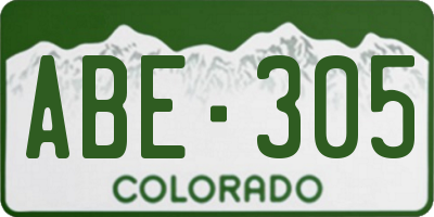 CO license plate ABE305