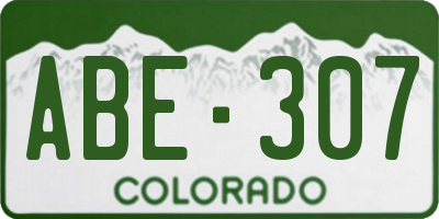 CO license plate ABE307