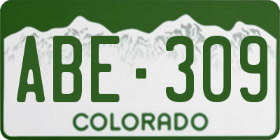 CO license plate ABE309