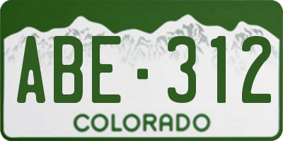 CO license plate ABE312