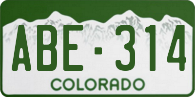 CO license plate ABE314