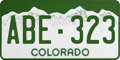 CO license plate ABE323