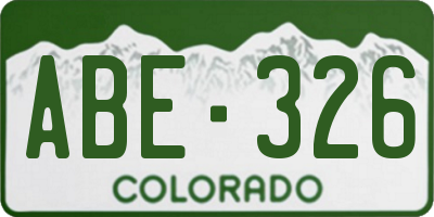 CO license plate ABE326