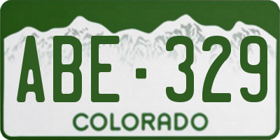 CO license plate ABE329