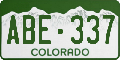 CO license plate ABE337