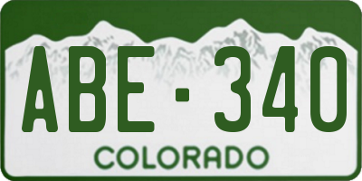 CO license plate ABE340