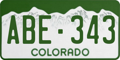 CO license plate ABE343