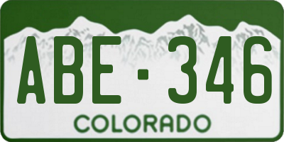 CO license plate ABE346