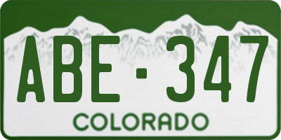 CO license plate ABE347