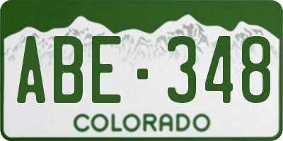 CO license plate ABE348
