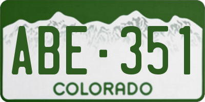 CO license plate ABE351