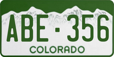 CO license plate ABE356