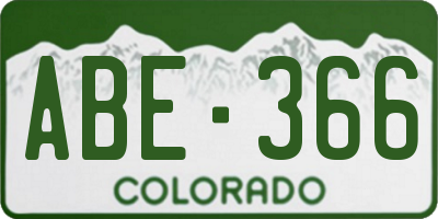 CO license plate ABE366