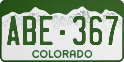CO license plate ABE367