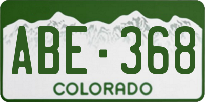 CO license plate ABE368