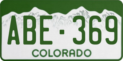 CO license plate ABE369