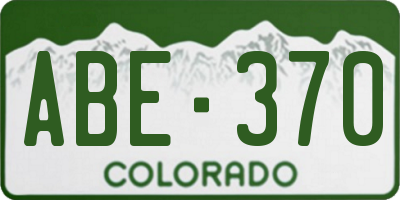 CO license plate ABE370