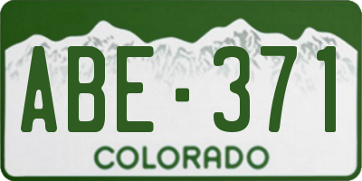 CO license plate ABE371