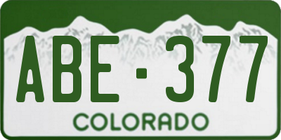 CO license plate ABE377