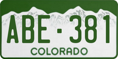 CO license plate ABE381