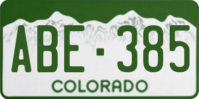 CO license plate ABE385