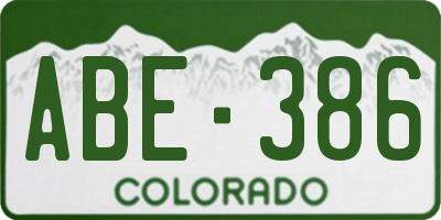 CO license plate ABE386