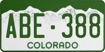CO license plate ABE388
