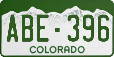 CO license plate ABE396