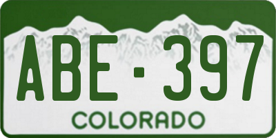 CO license plate ABE397