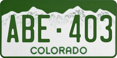 CO license plate ABE403