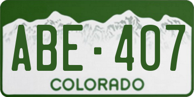 CO license plate ABE407