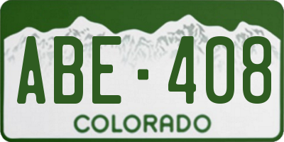 CO license plate ABE408