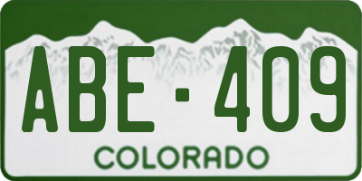 CO license plate ABE409