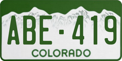 CO license plate ABE419