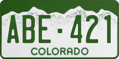 CO license plate ABE421
